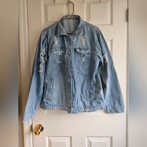 Distressed Light Blue Denim Jacket